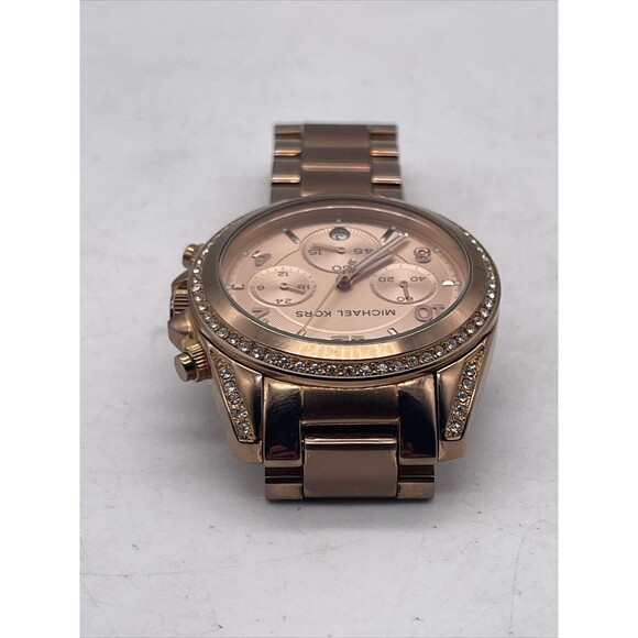 MICHAEL KORS BLAIR WOMENS WATCH MK5263 CHRONOGRAPH STAINLESS STEEL New Battery - Picture 8 of 13